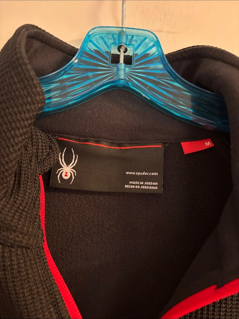 Spyder Men’s Black Half-Zip Sweater with Red Accents
